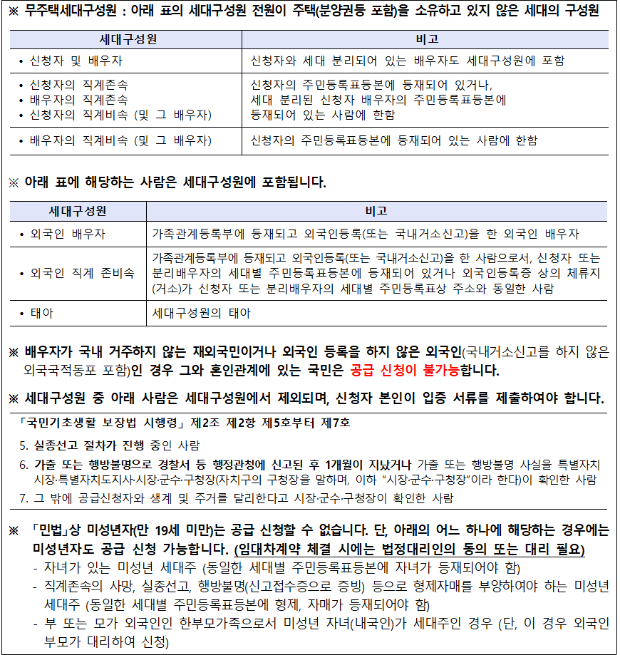 무주택세대구성원 무주택세대구성원